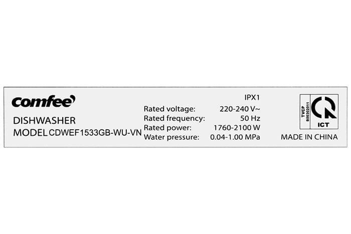 Máy rửa chén bát độc lập Comfee CDWEF1401HB-W-VN